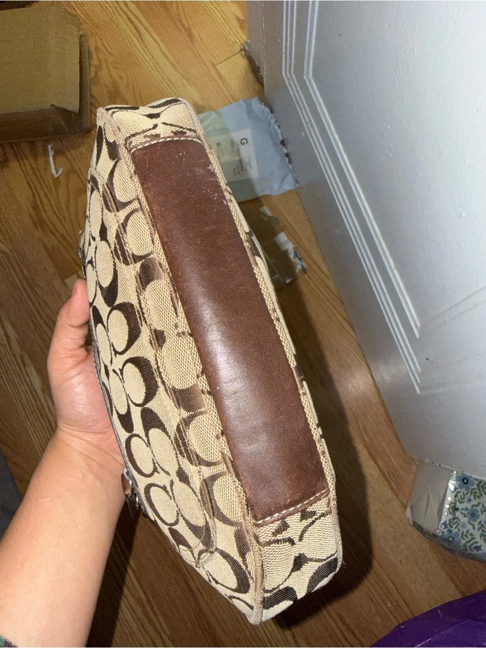 Coach y2k Signature Canvas Brown Hobo Bag